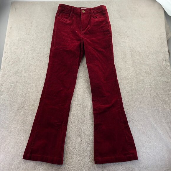 Unique Vintage Women Pants Medium Red Corduroy Flare Leg Preppy Y2K Casual Retro - Picture 10 of 11